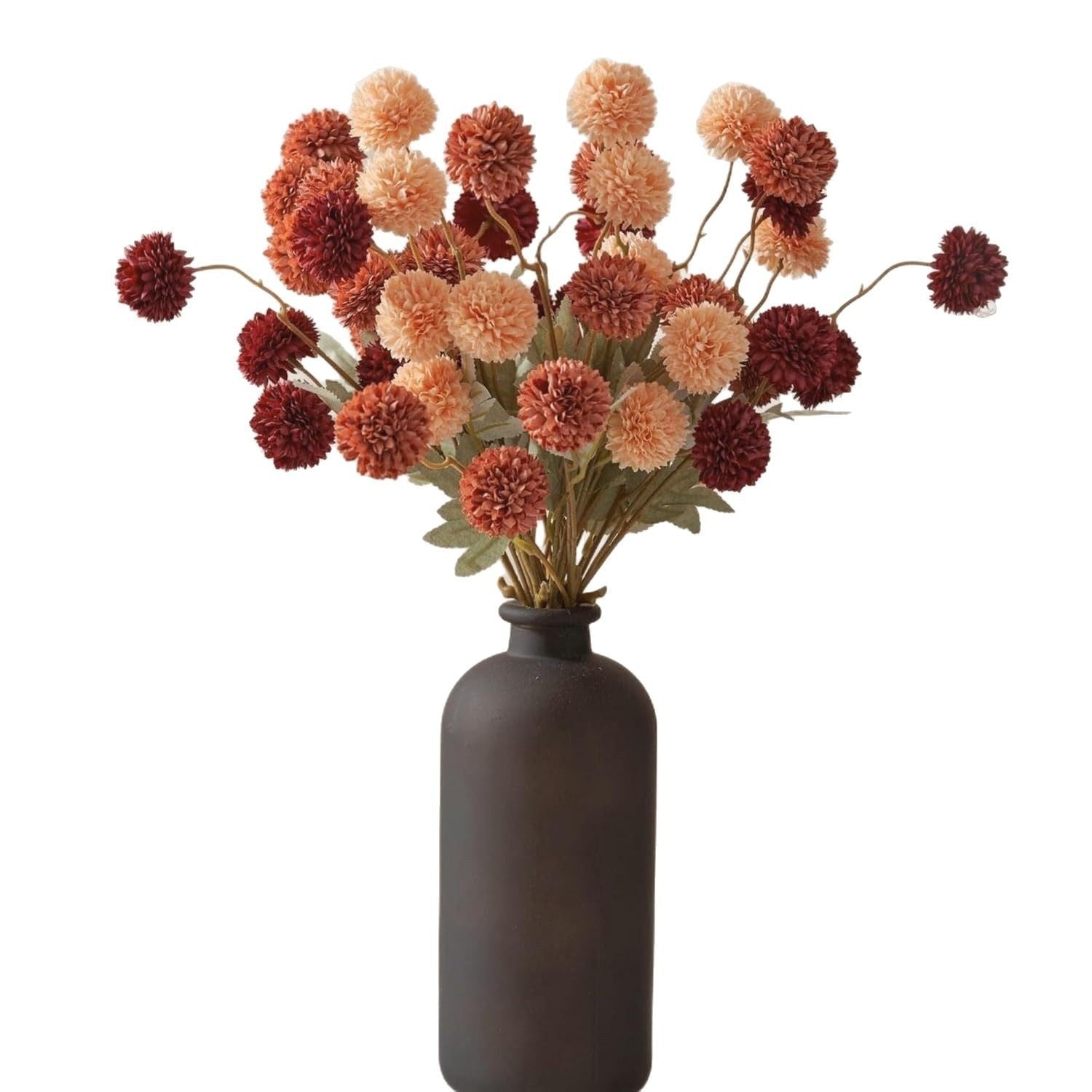 Artificial autumn dandelion flower branch made of silk for home and wedding decoration.